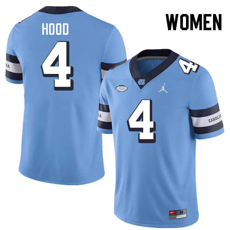 Women #4 Caleb Hood North Carolina Tar Heels College Football Jerseys Stitched-Throwback